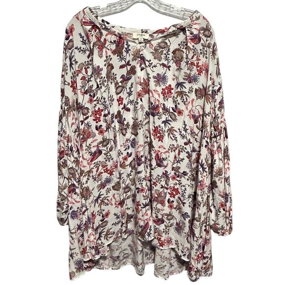 UMGEE Tunic Top Dress M Floral Boho CottageCore Gypsy High Low Hem Anthropologie - Picture 6 of 12